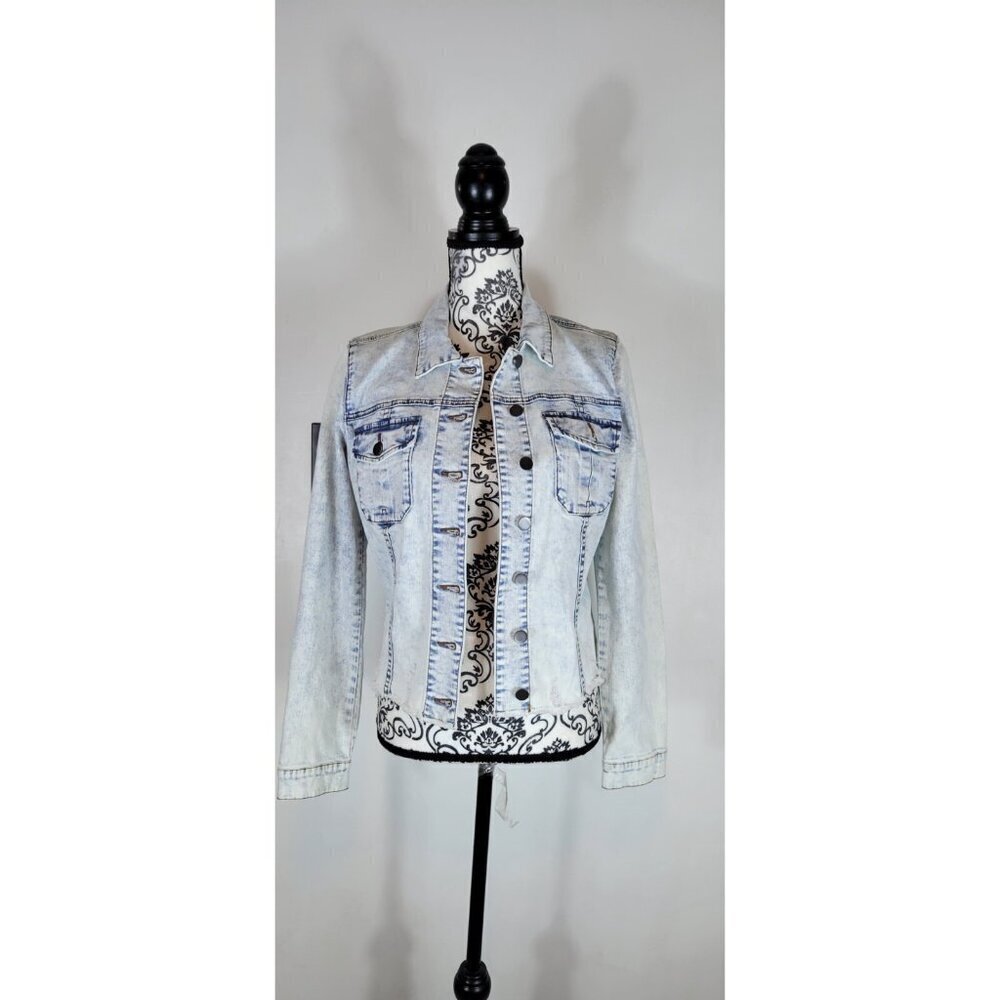 Kut From The Kloth KARA Denim Jacket Womens Xsmall Frayed Hem